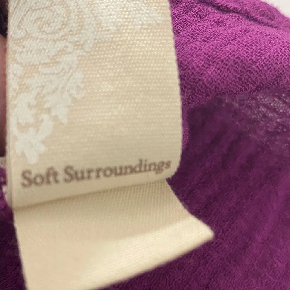 Soft Surroundings Vibrant Purple Button-Down Shirt - Picture 6 of 9